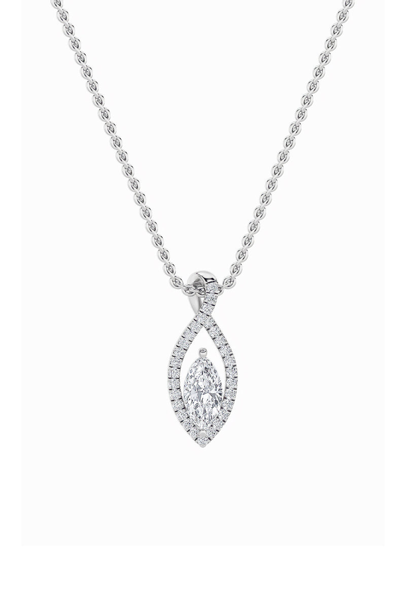 Halo Marquise Drop Pendant