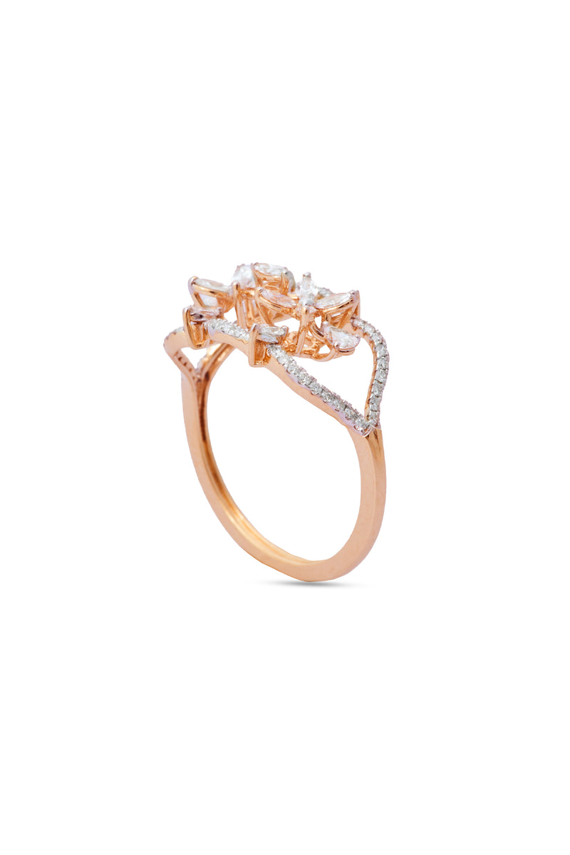 Lattice Bloom Diamond Ring