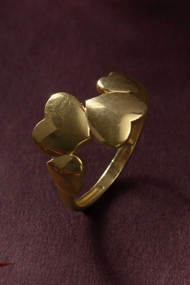 Sculpted Heart Cluster Ring