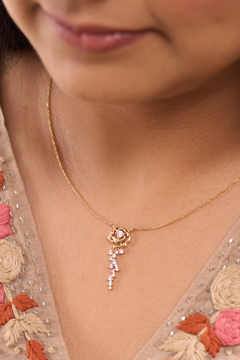 Blooming Rose Diamond Pendant