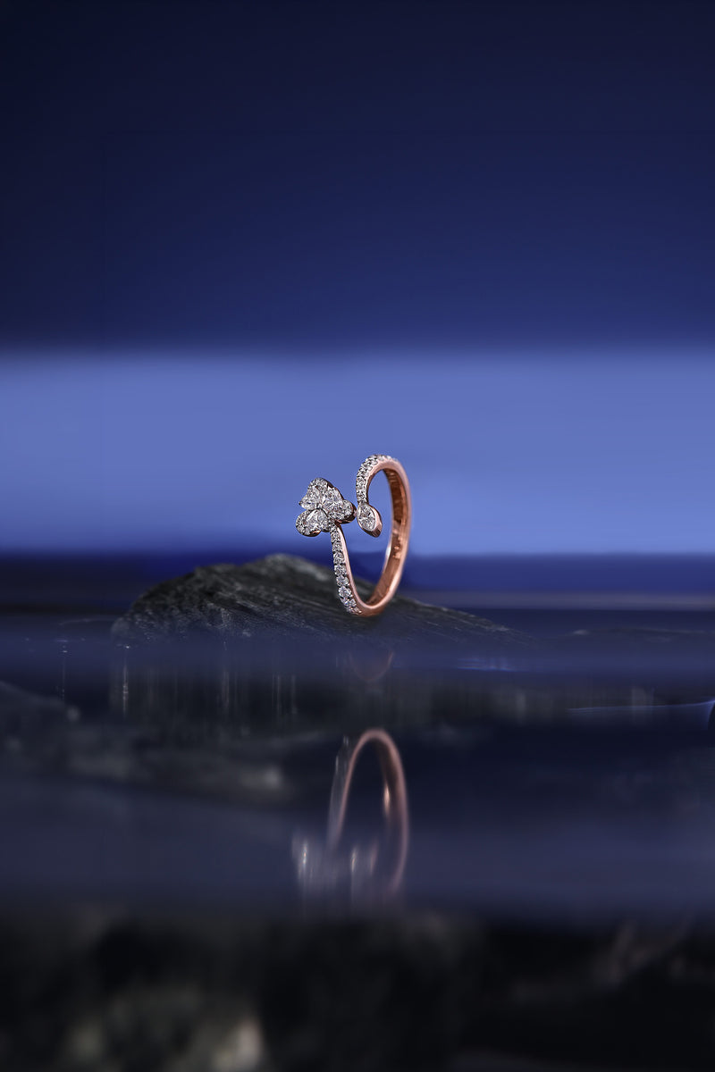 Trio Heart Sparkle Ring