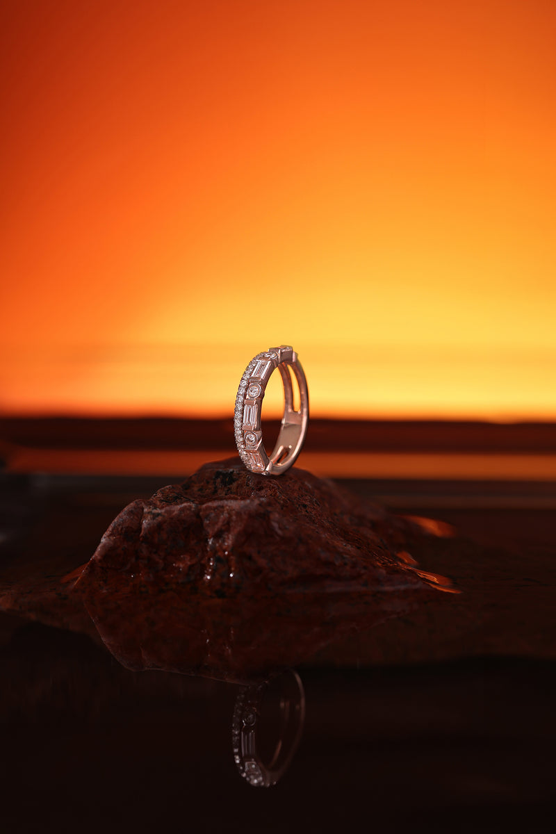 Baguette Statement Band Ring