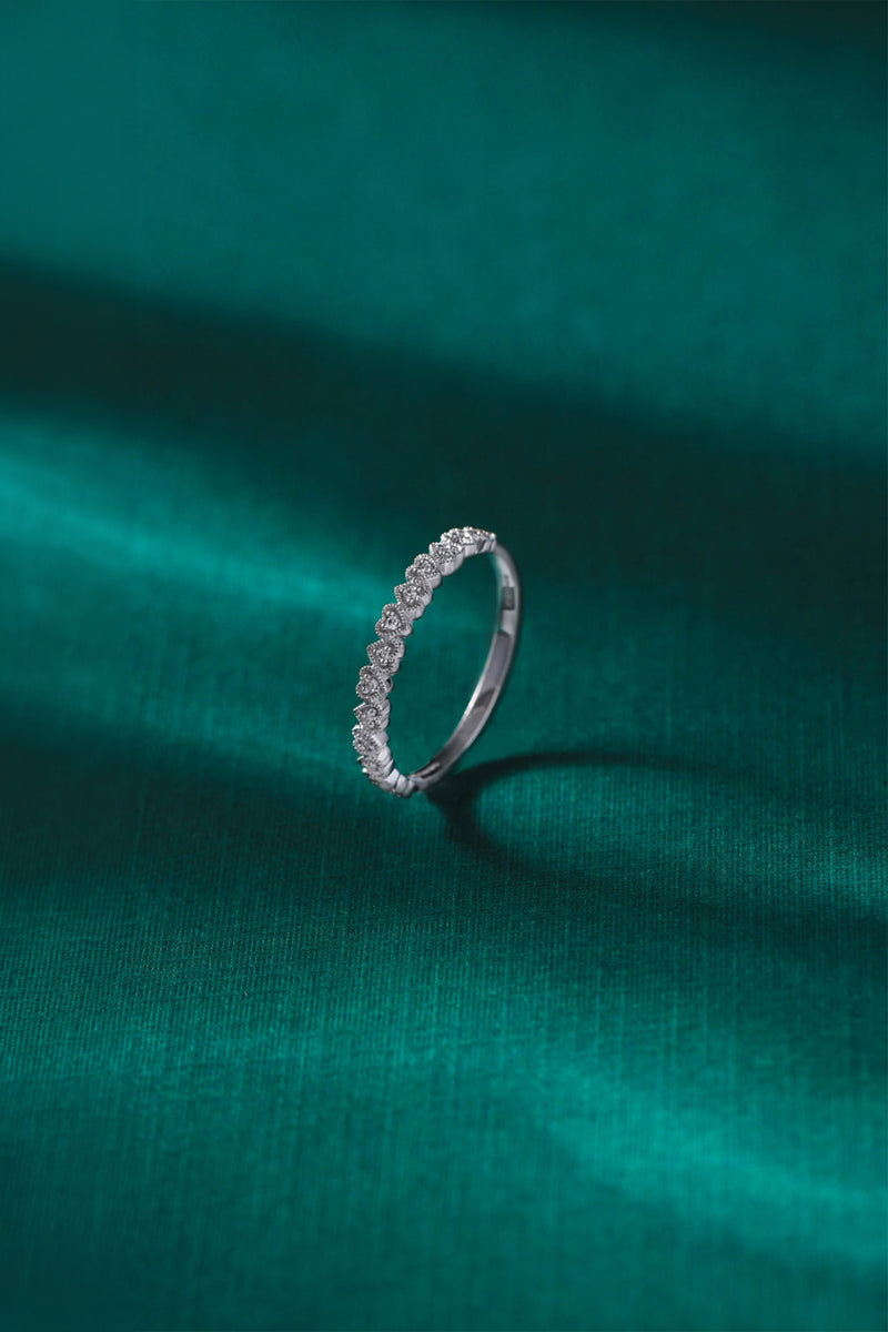 Heart Motif Diamond Band