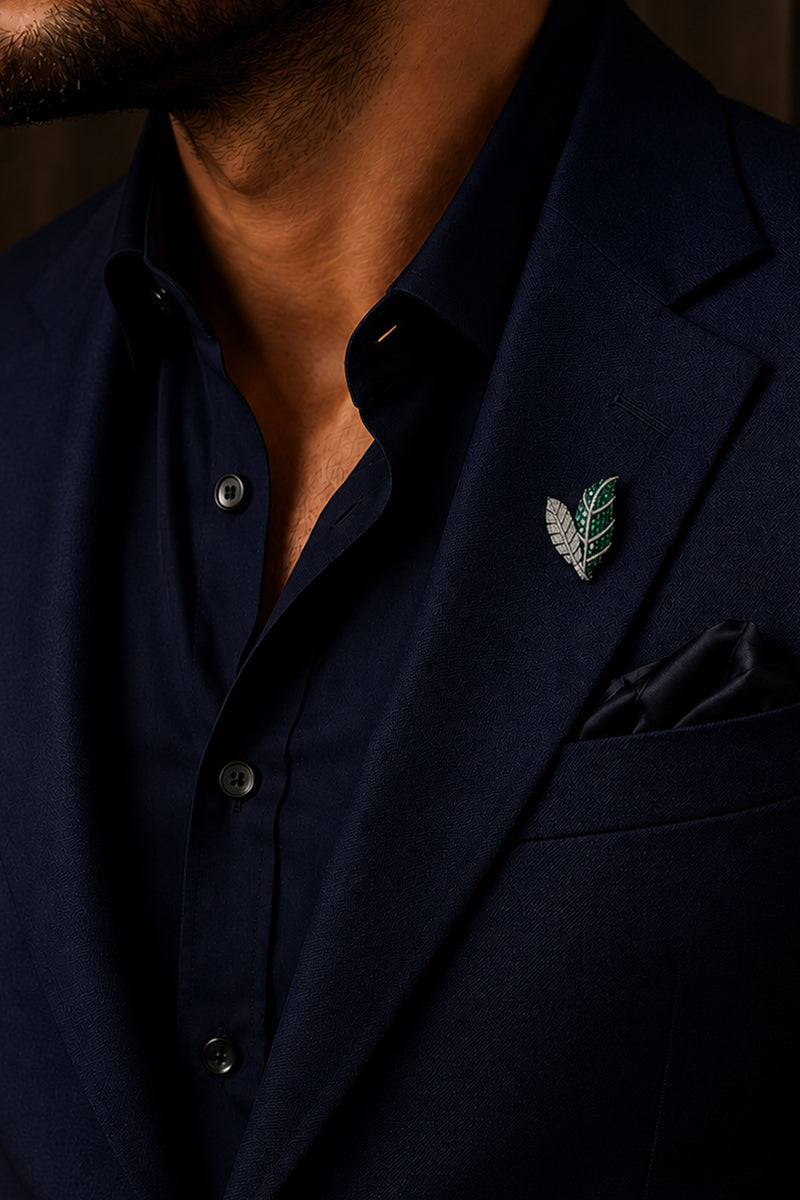 Emerald Feather Brooch
