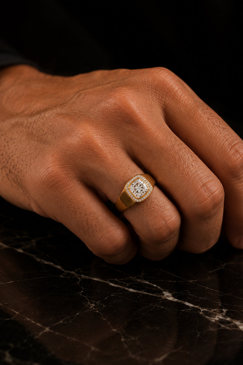 Cushion Halo Ring for Him