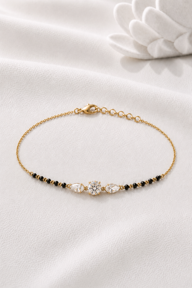 Pear Sparkle Mangalsutra Bracelet