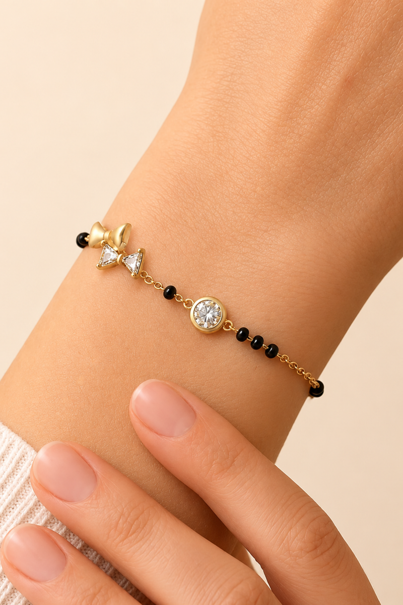Bow Charm Mangalsutra Bracelet