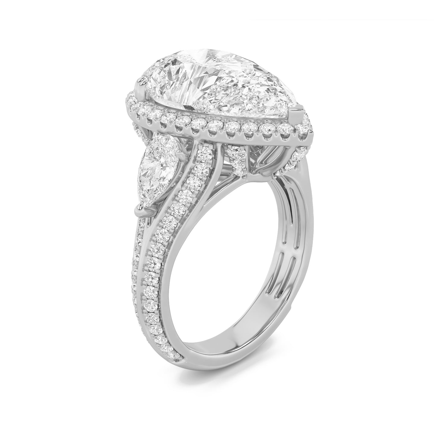 Eternal Halo Pear Ring