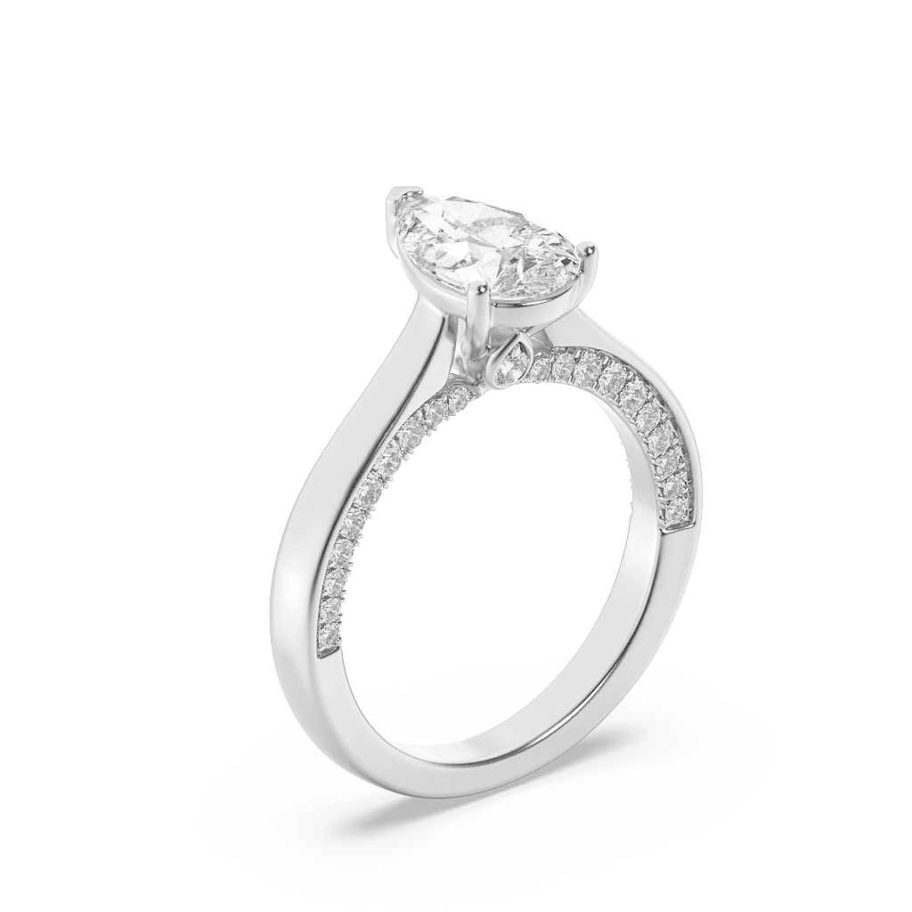 Pear Vision Solitaire Ring