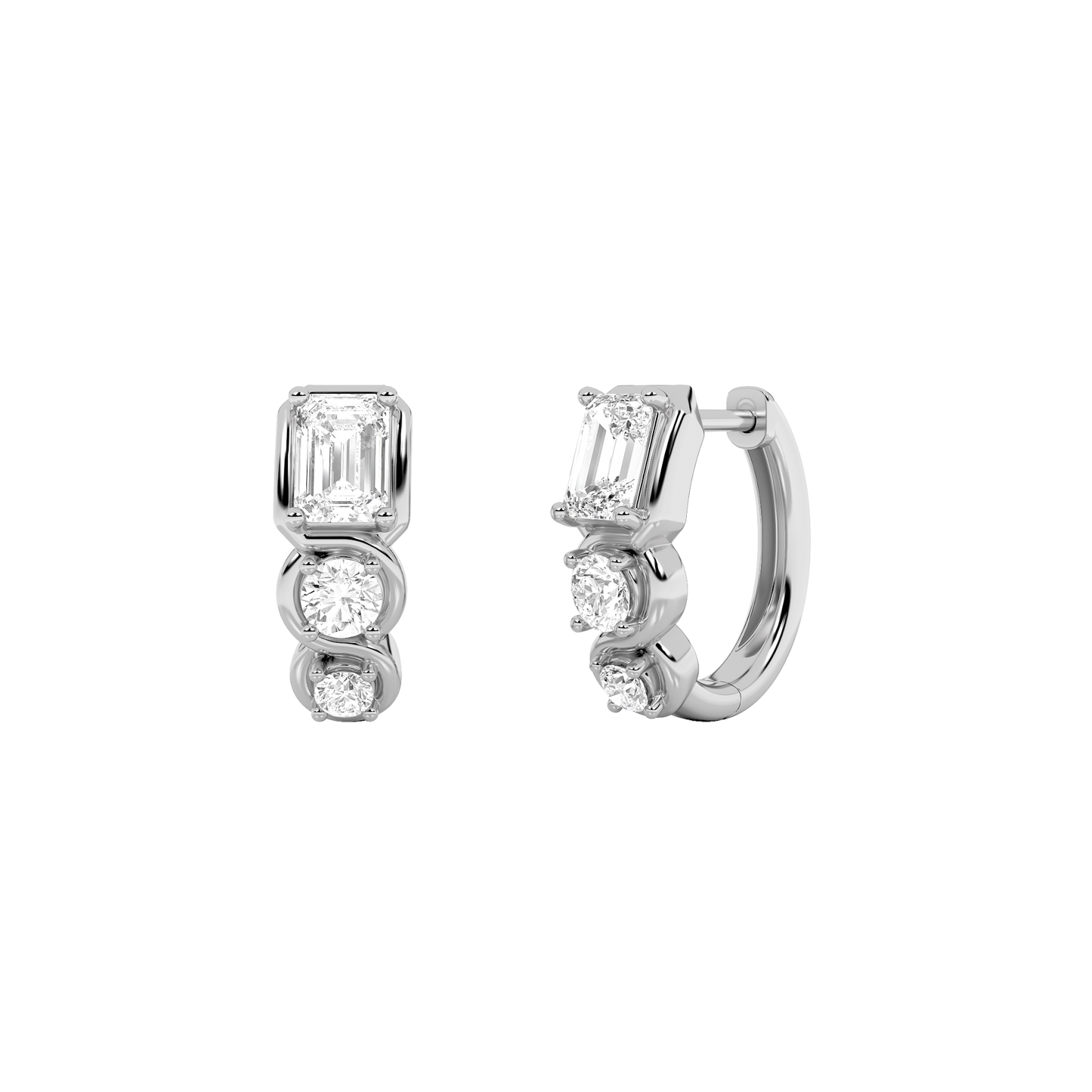 Triple Glow Diamond Hoops