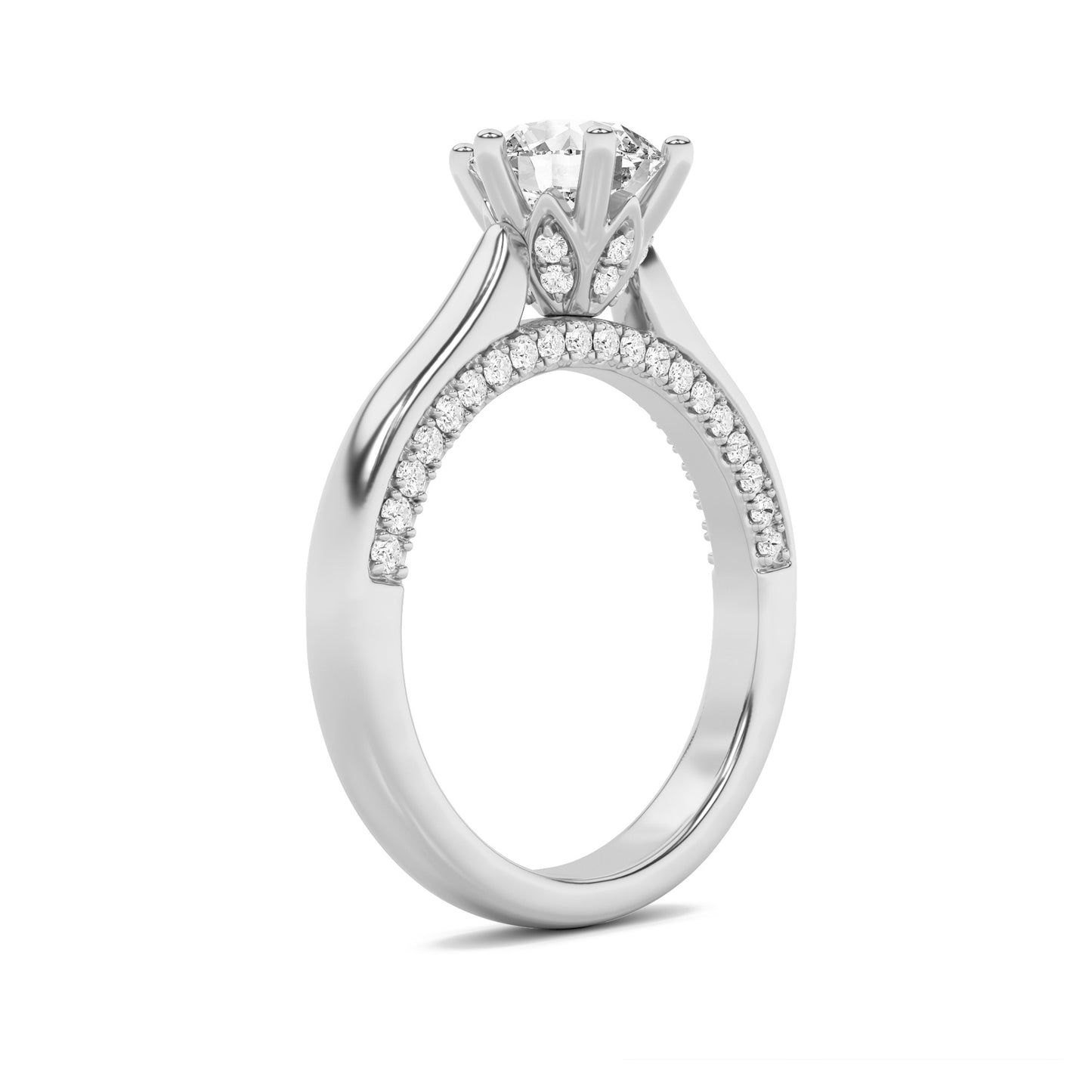 Enchanted Round Pavé Solitaire