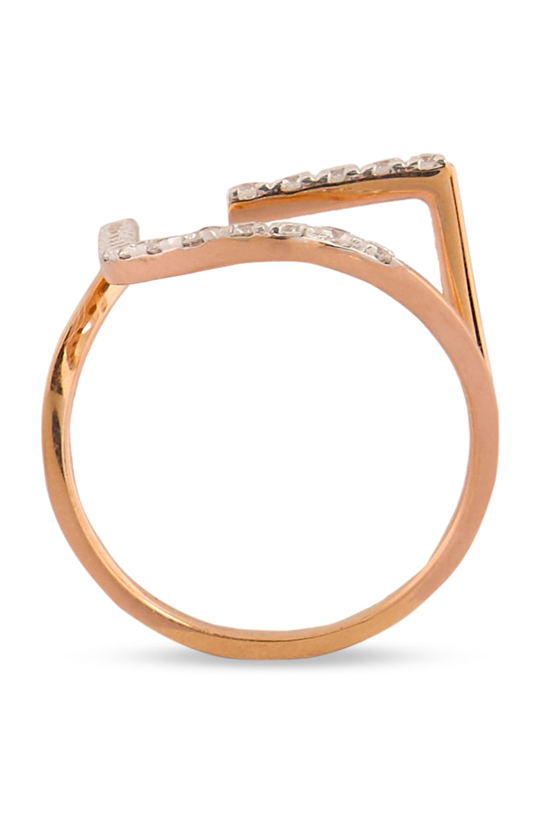 Curved Crossover Diamond Ring