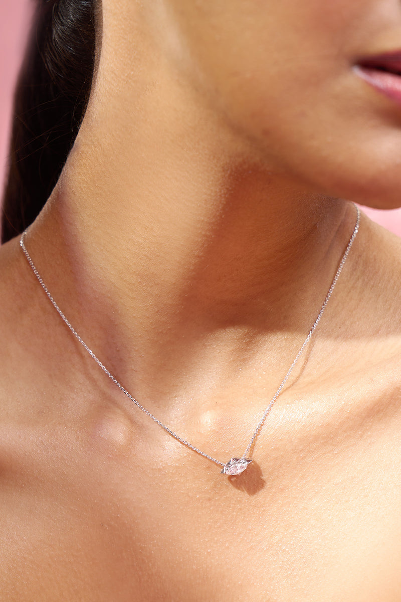 Geometric Marquise Solitaire Pendant