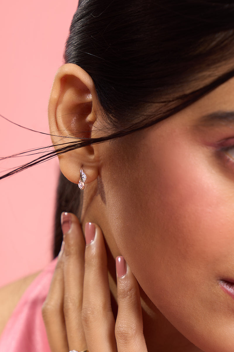 Marquise Diamond Hoop Earrings