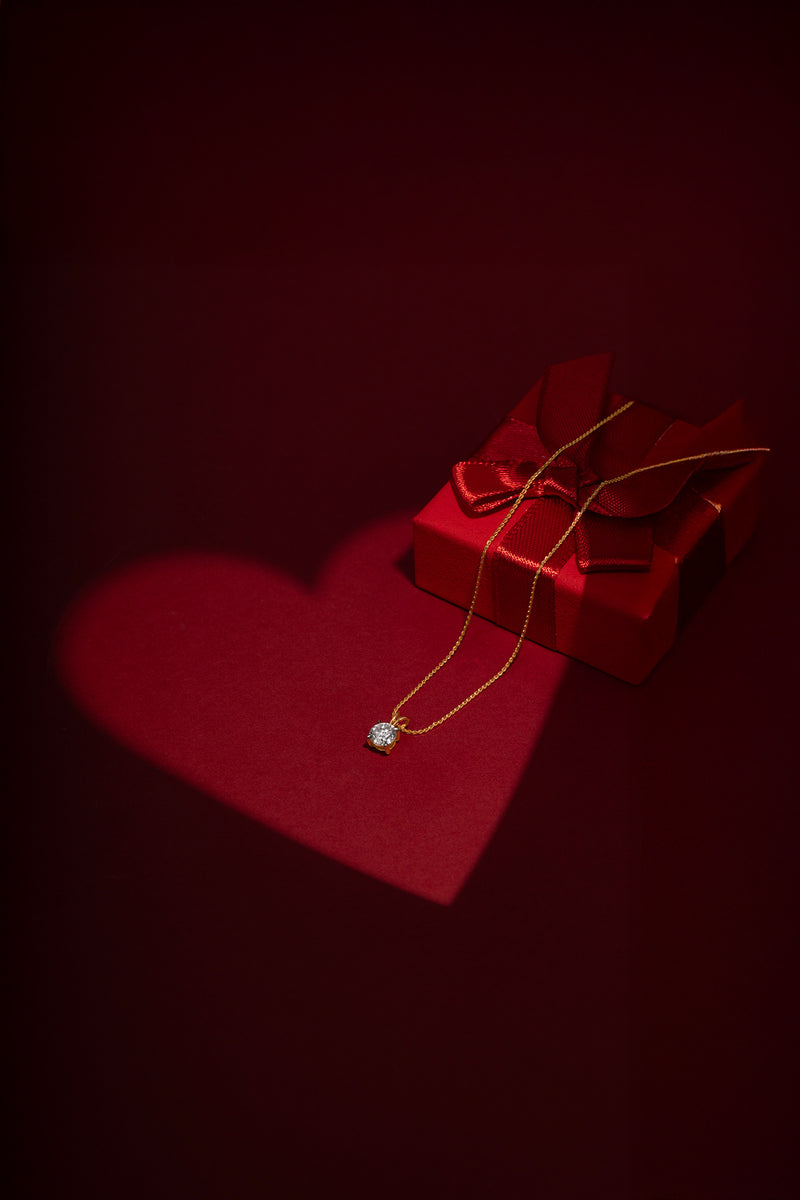 Round Solitaire Gold Pendant