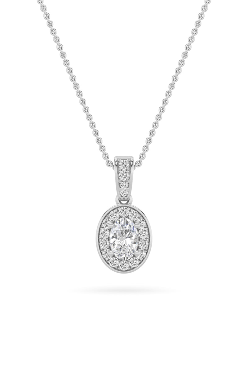 Halo Oval Elegance Pendant