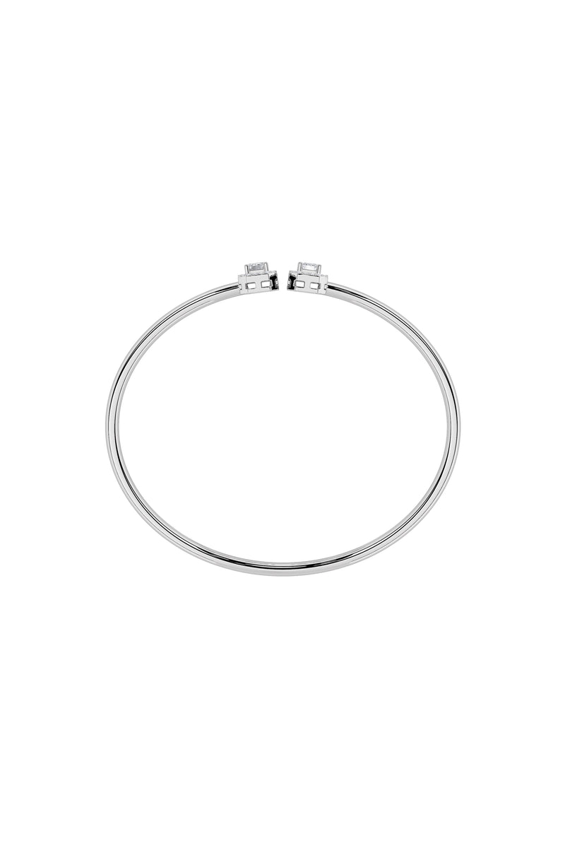Twin Emerald Halo Bangle
