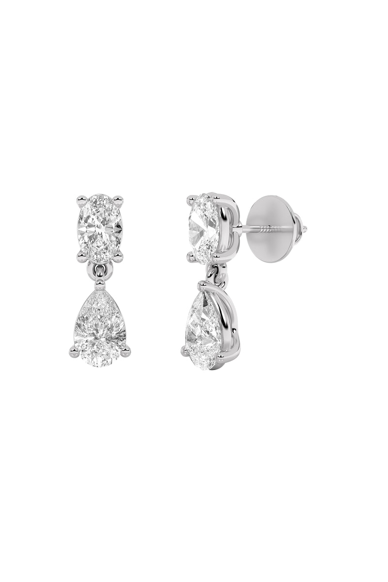Dual Drop Diamond Earrings