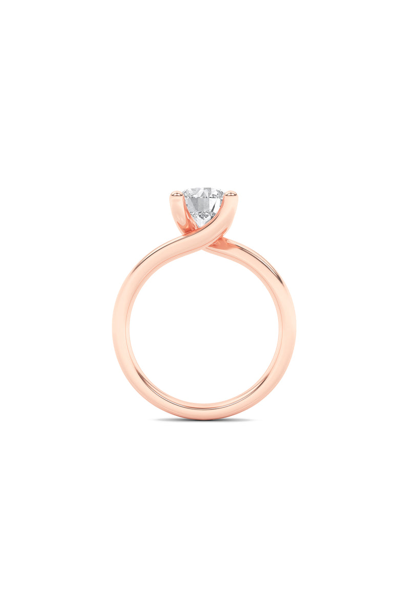 Solitaire Harmony Twist Ring