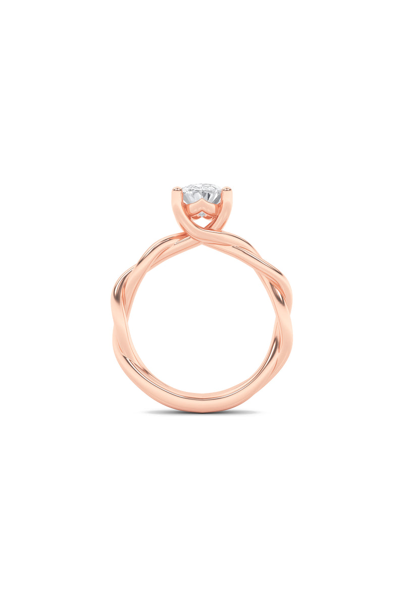 Oval Solitaire Twist Ring