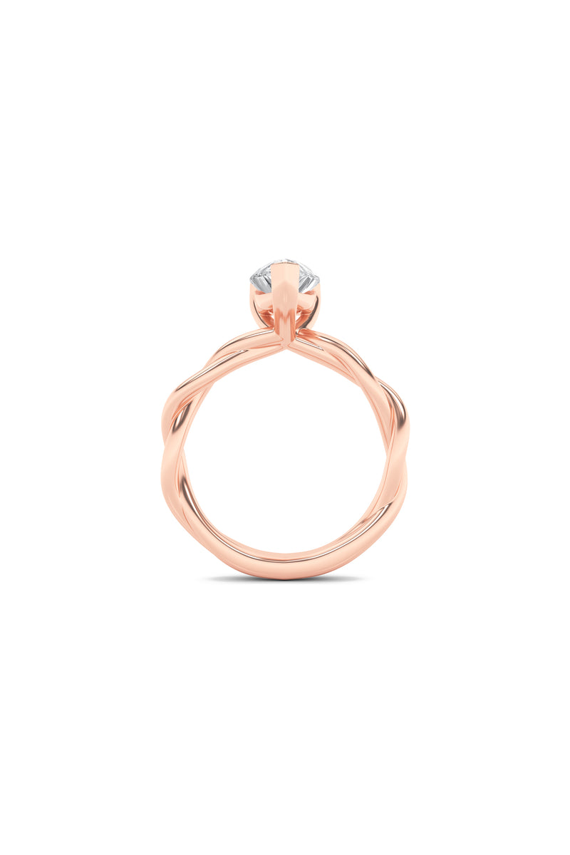 Pear Solitaire Twist Ring