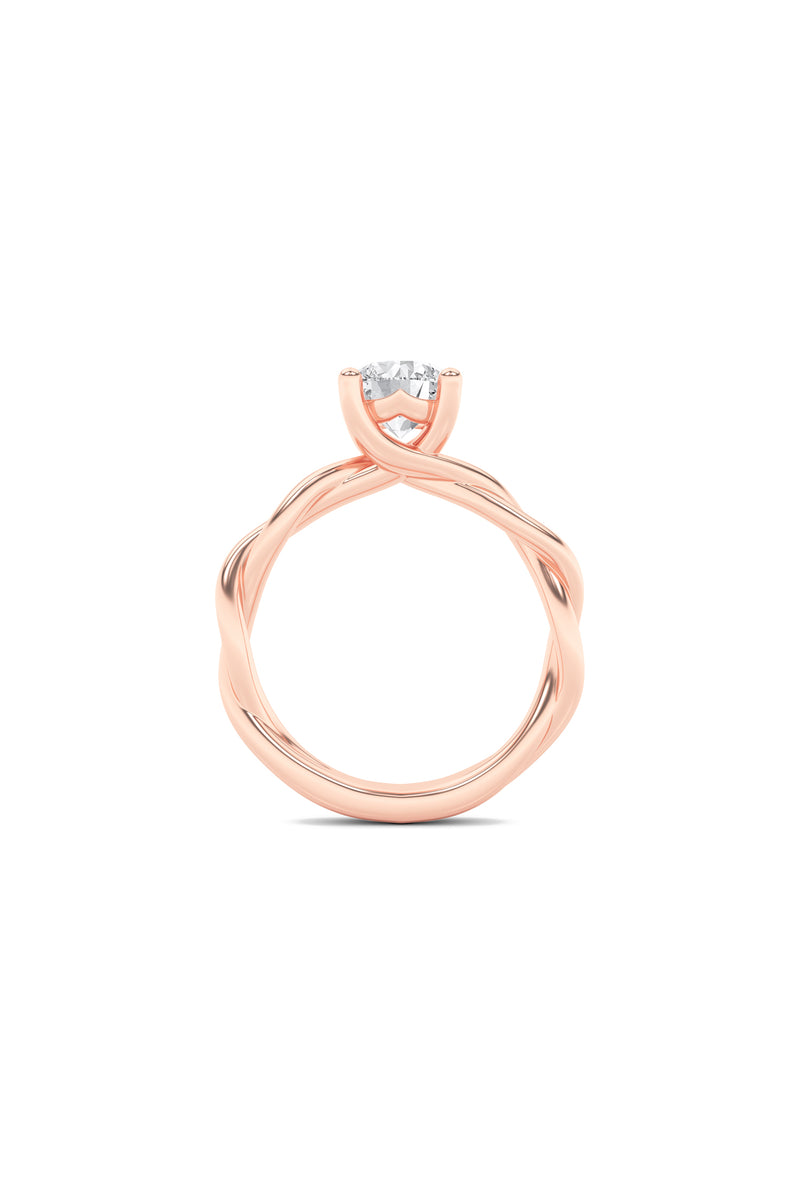Round Solitaire Twist Ring