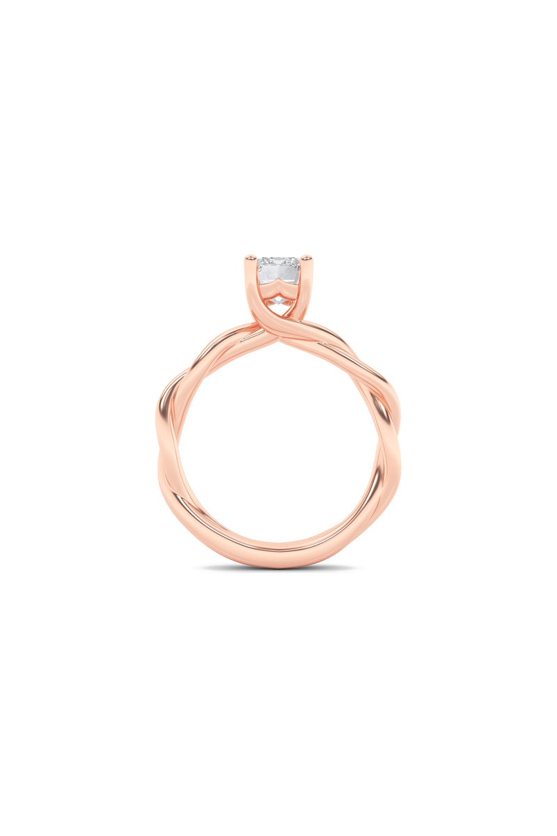 Emerald Solitaire Twist Ring