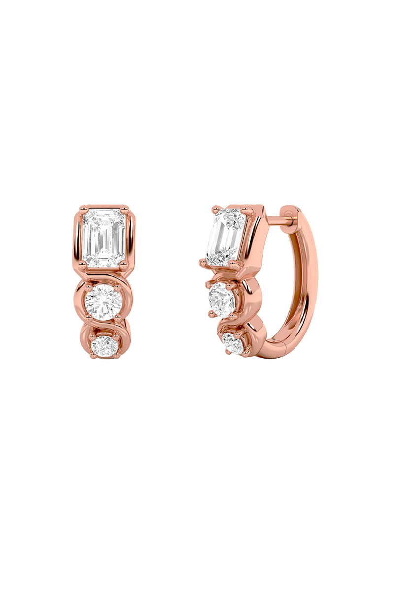 Triple Glow Diamond Hoops