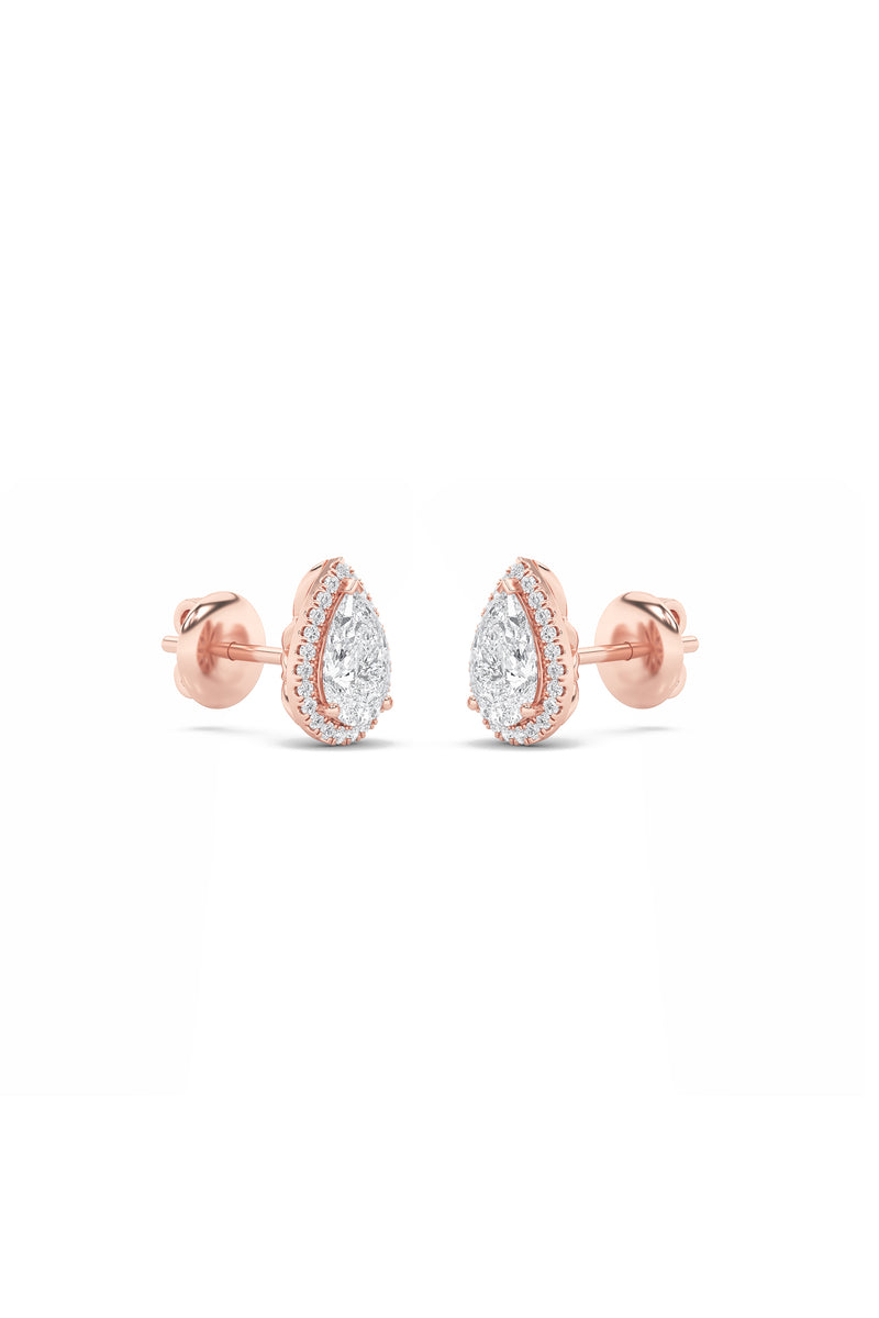 Radiant Halo Stud Earrings