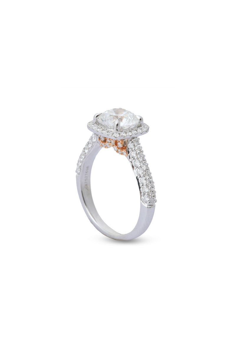 Shimmering Halo Solitaire Ring
