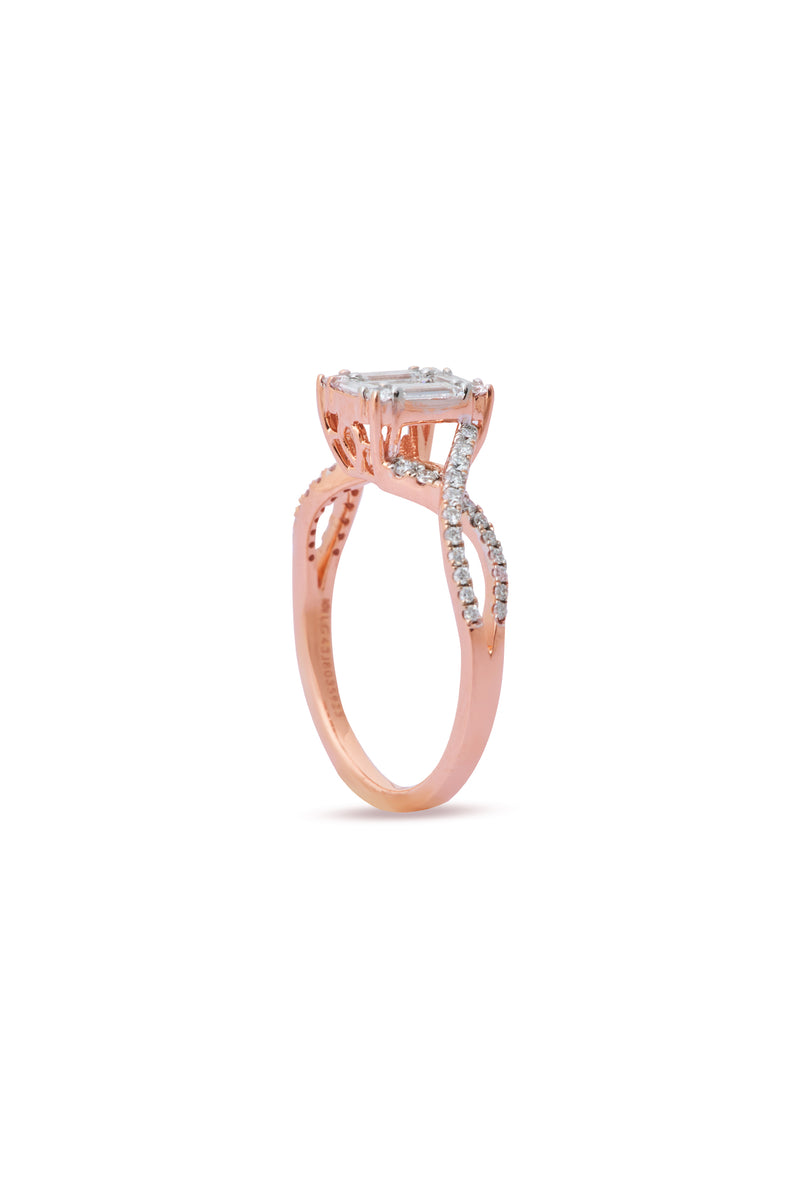 Twisted Harmony Emerald Ring