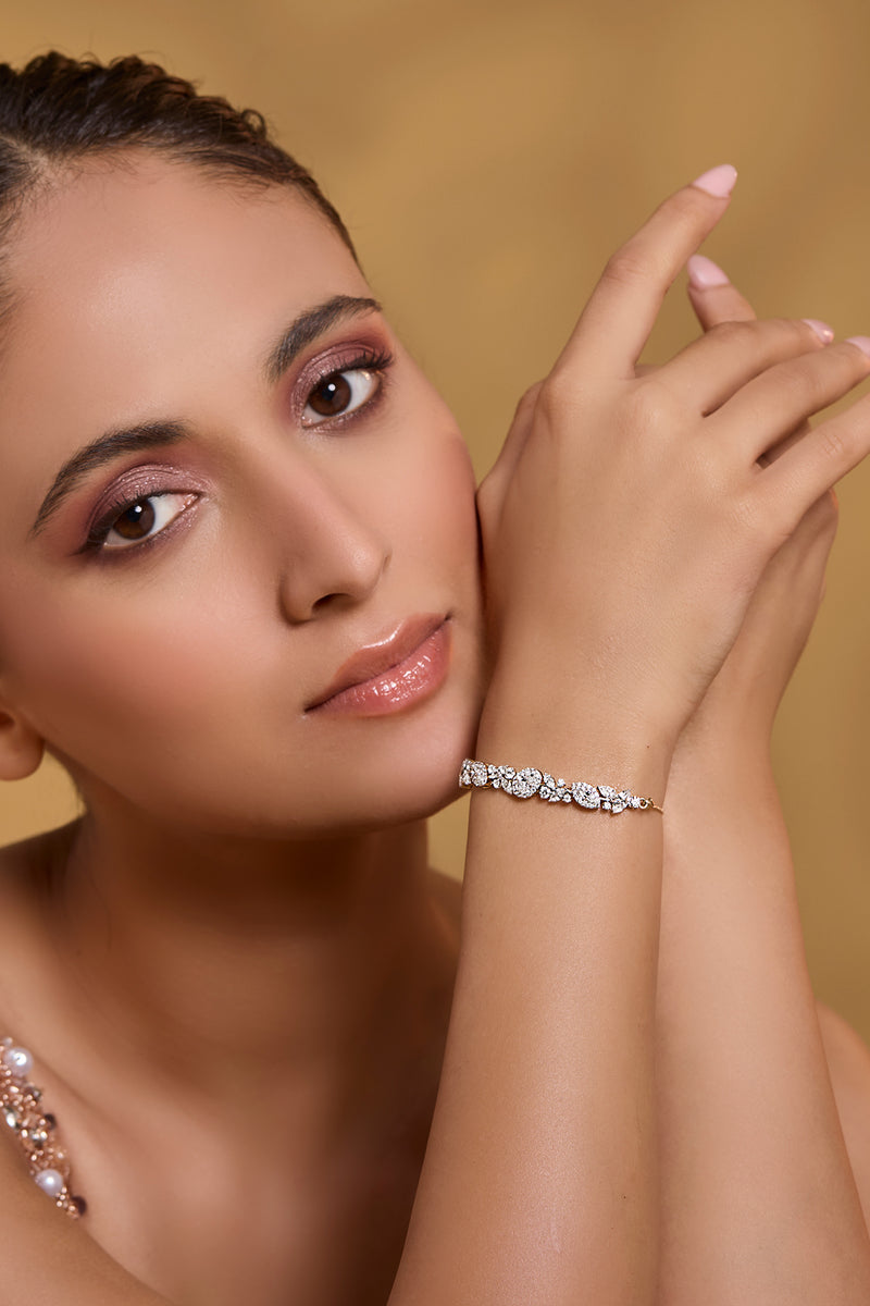 Adjustable Floral Cluster Bracelet
