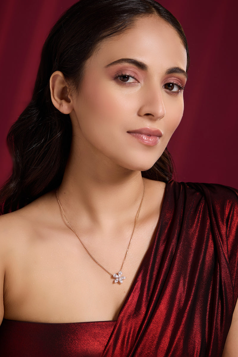 Five-Petal Diamond Pendant