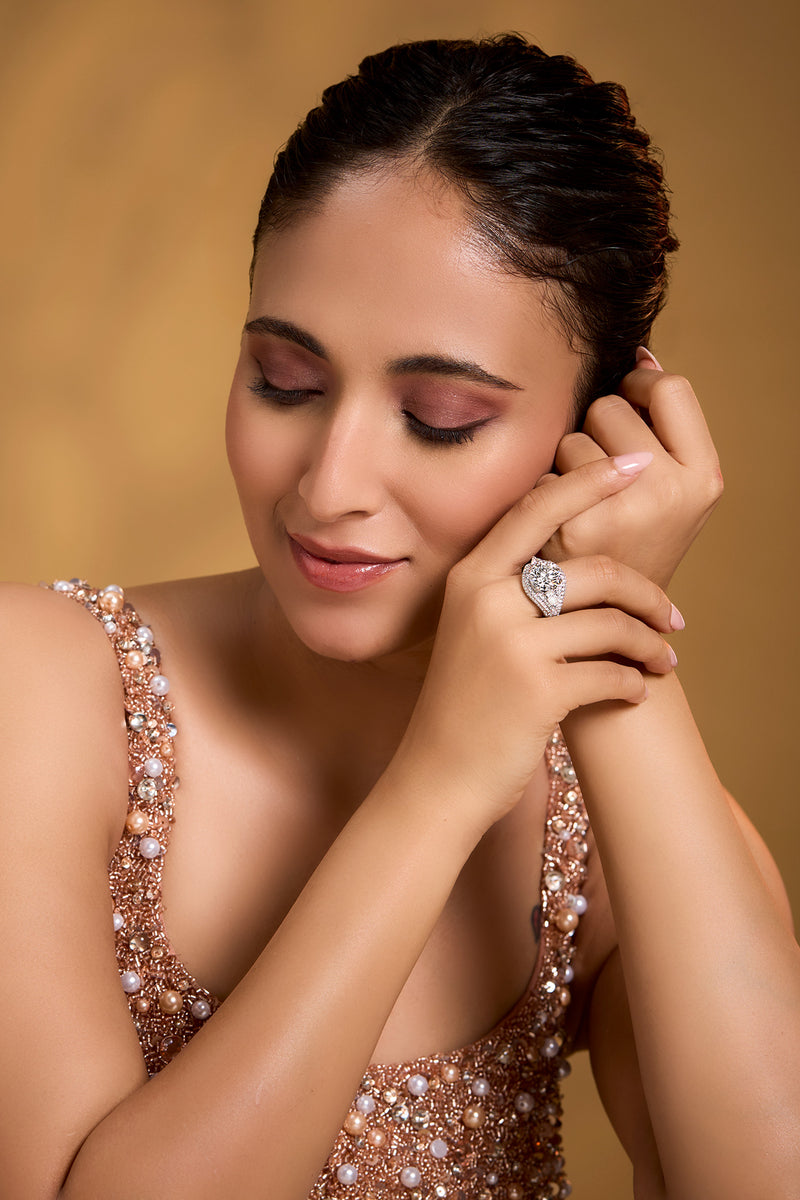 Pave Dome Diamond Ring