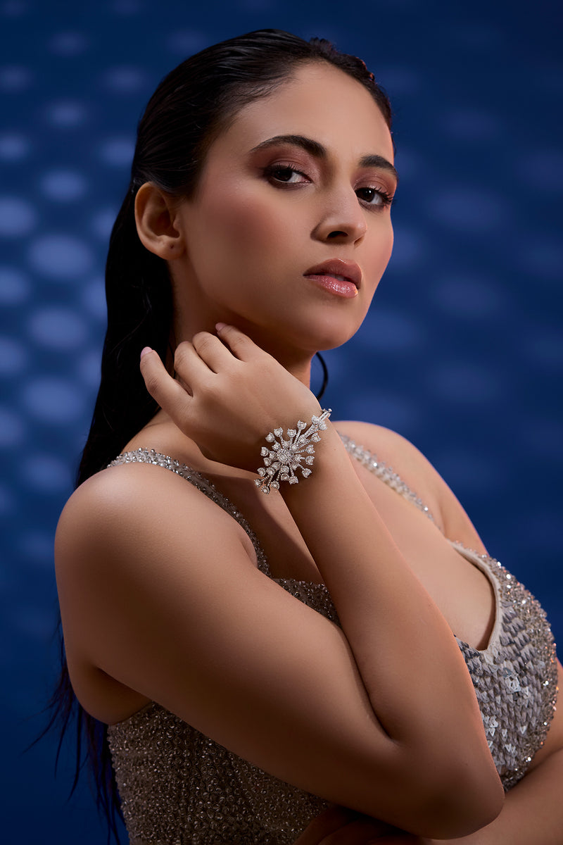 Floral Diamond Cluster Bracelet