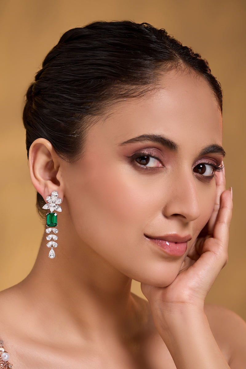 Emerald Pear Drop Earrings