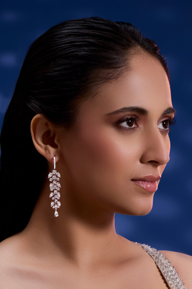 Cascading Pear Diamond Earrings