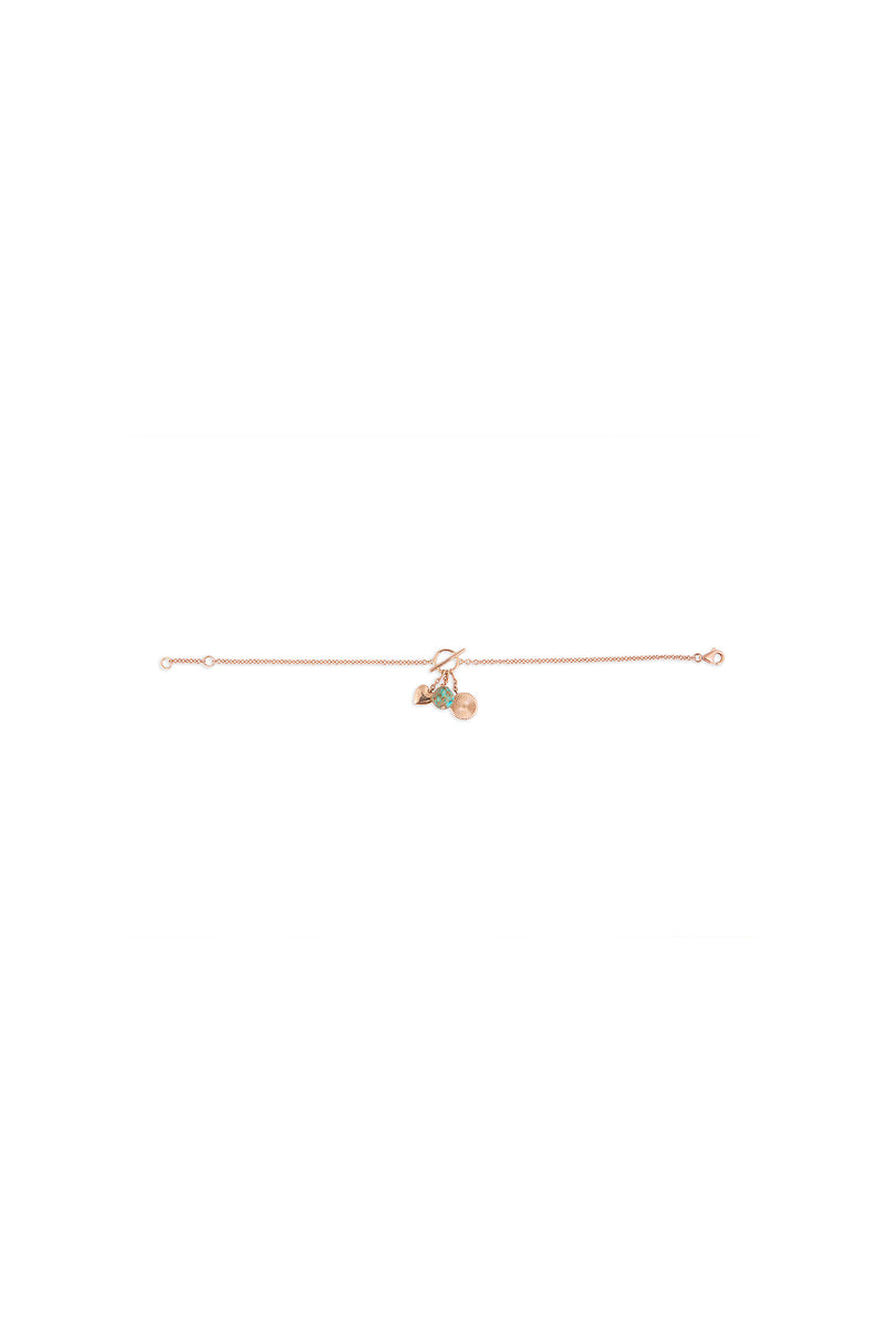 Turquoise Charm Gold Bracelet