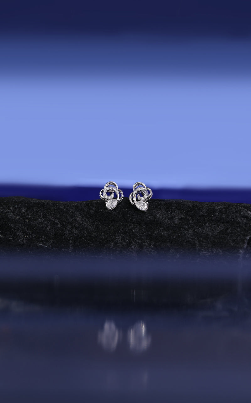 Floral Curve Pear Earrings