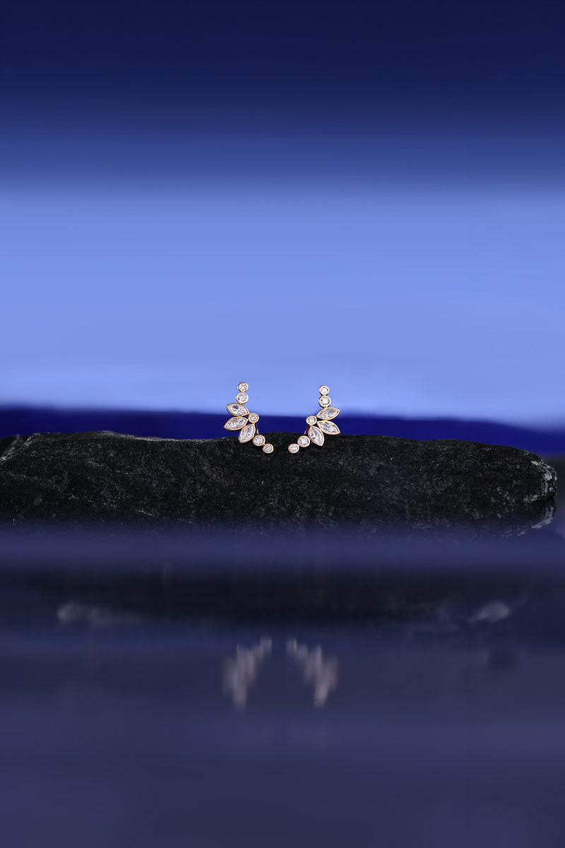 Petal Cluster Diamond Earrings