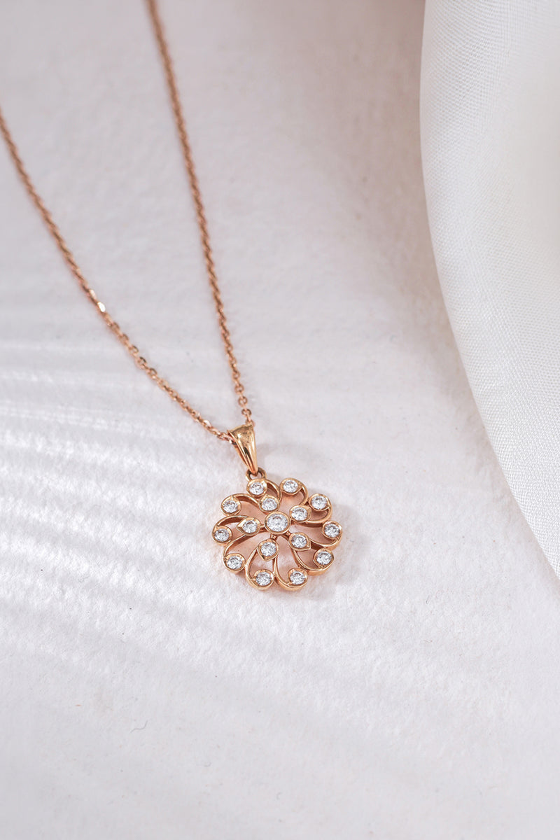 Golden Bloom Floral Pendant