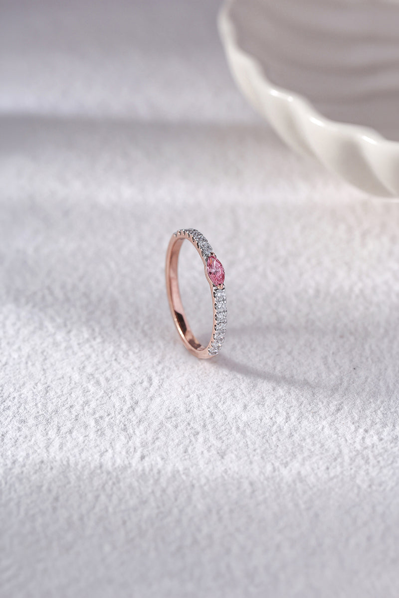 Pink Marquise Half Eternity Band