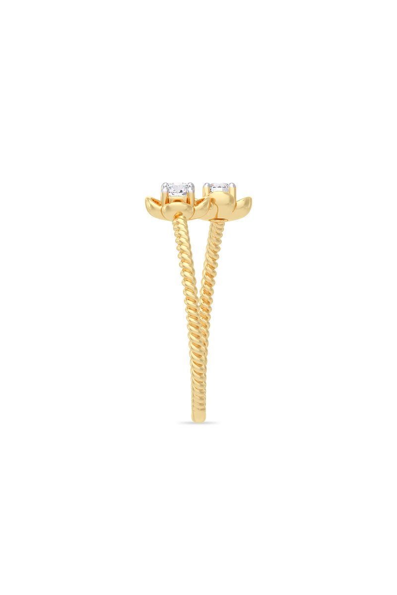 Twin Floral Diamond Ring