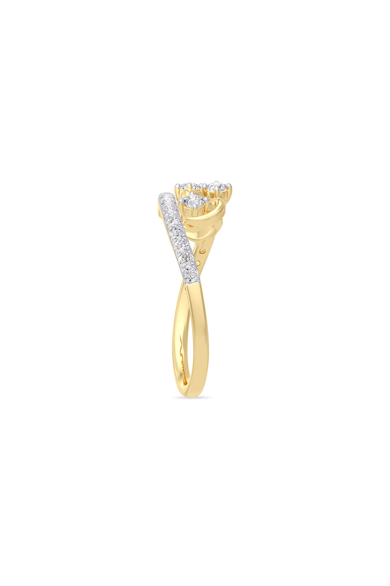 Diamond Sculpt Wave Ring