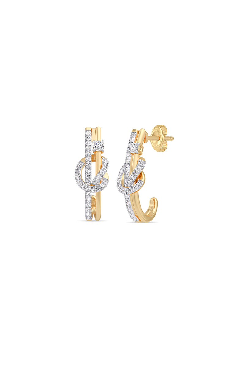 Pave Diamond Hoop Earrings