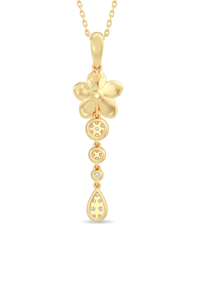 Floral Diamond Drop Pendant