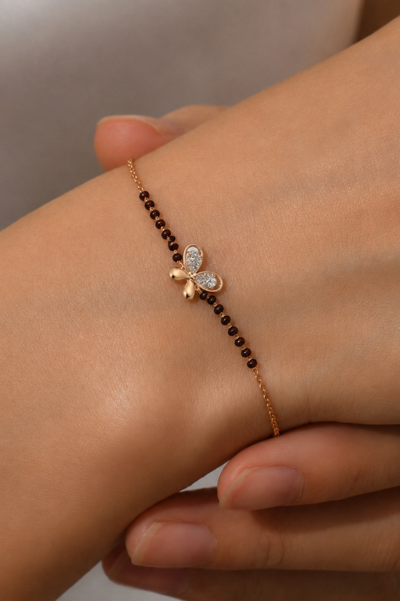 Butterfly Charm Mangalsutra Bracelet