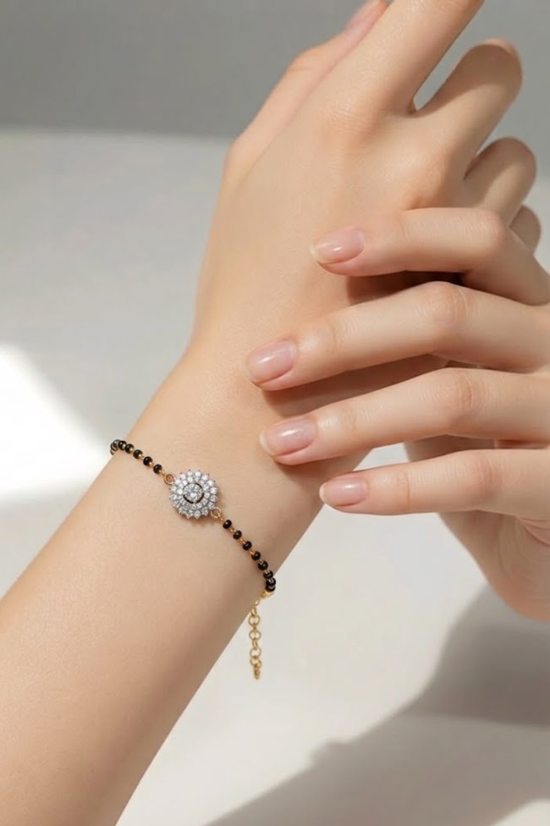 Diamond Rosette Mangalsutra Bracelet