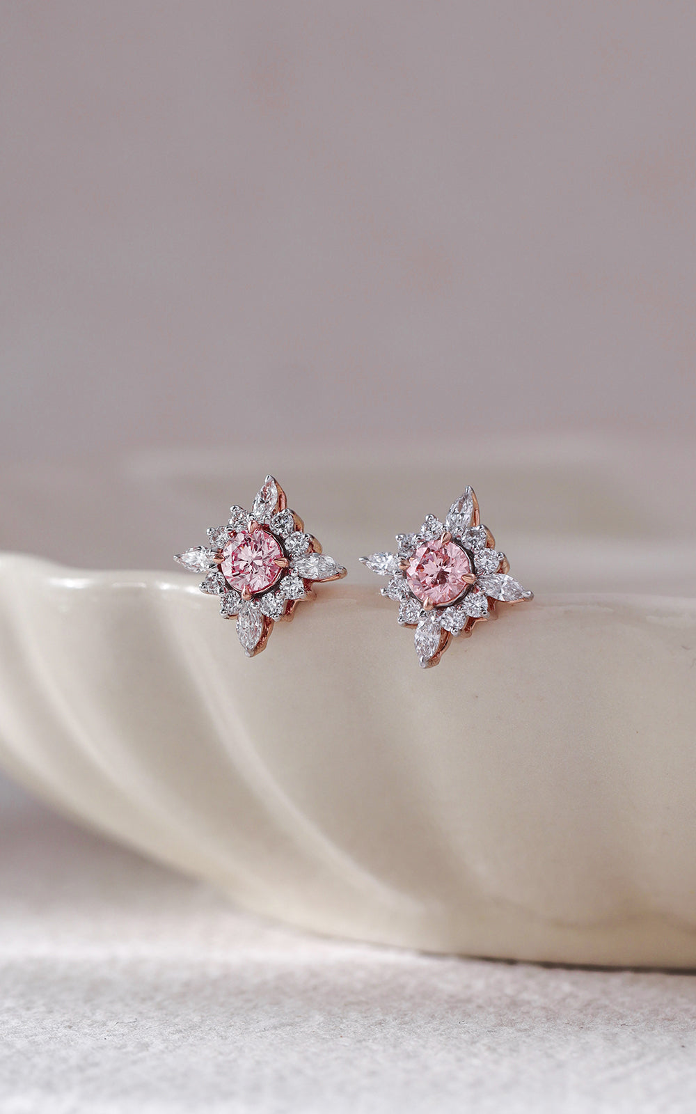 Blooming Pink Halo Studs