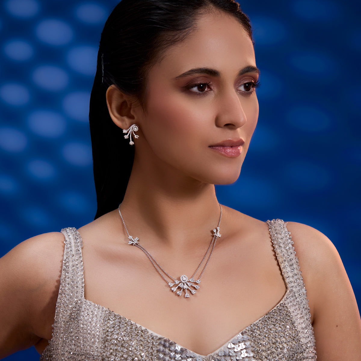 Cascading Floral Diamond Earrings